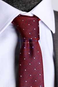 Tie with white Dots, red and black