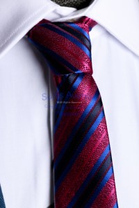 Tie with Stripes, red and black