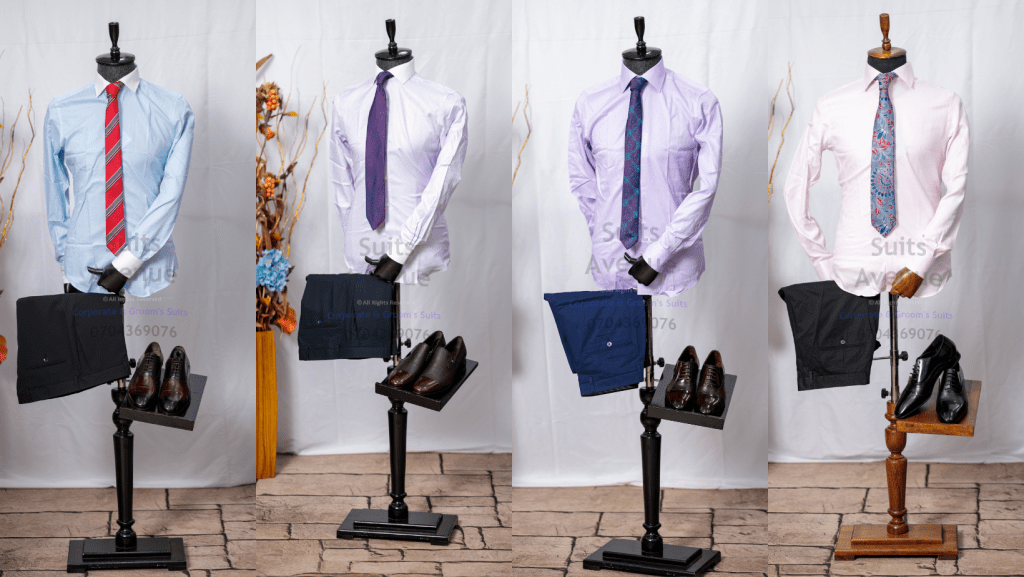 Suits Avenue's Fashion Advisory Services At Suits Avenue, our fashion consultants like Justine, Joan, Hellen, Sheillah, and Ruth are always ready to help. They have a lot of experience and can give advice on what to wear. Whether you're looking for tips on matching your ties and shirts or need help finding the right outfit, they are here to assist. We invite you to come in, explore our wide selection of ties and shirts, and let our experts guide you to a look that fits your personality and style.