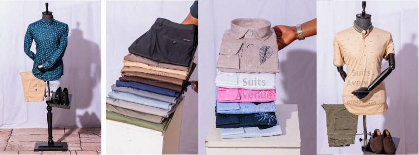 "Upgrade Your Wardrobe with 100% Cotton Khakis and Shirts from Suits Avenue in Kampala"