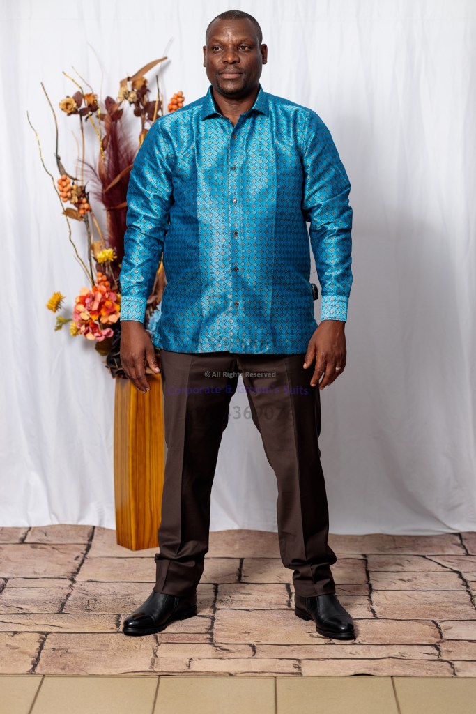 Ugandan man with presidential shirt