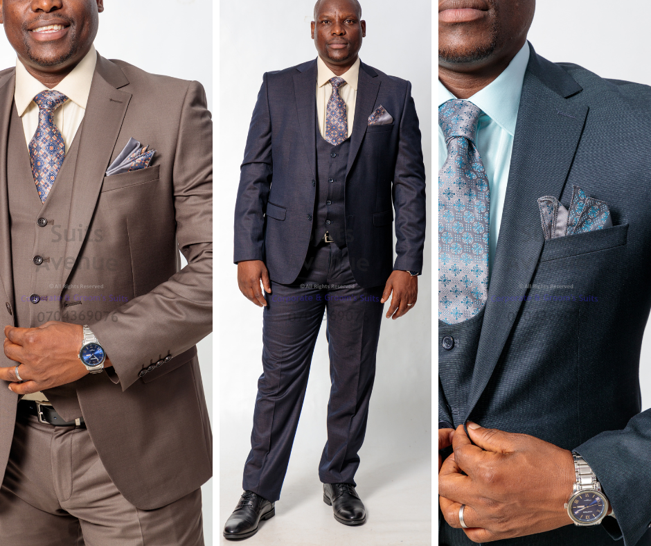 ## Quick Checklist, Care Tips, and Your Next Step
### A simple checklist before you buy
- The fabric feels smooth, holds its shape, and does not look overly shiny
- Shoulders sit cleanly with no dents or overhang
- Jacket closes without pulling; lapels lie flat
- Sleeves and trouser length look balanced
- You can sit and move comfortably without strain
- Color fits your main use (work, events, or both)

### Care basics for Kampala
- **Air your suit after wearing** to let moisture release before storing.
- **Use a proper hanger** to support the shoulders.
- **Brush lightly** to remove dust and keep the fabric looking fresh.
- **Dry clean only when needed**; frequent dry cleaning can shorten fabric life.

Use this guide to follow a simple checklist for fit, sizing, and quality checks before you buy a suit in Uganda. https://suitsavenue.blog/comprehensive-suit-shopping-guide/

Click the WhatsApp button to speak with Suits Avenue and get help choosing the right piece. — Part 3